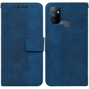 For OnePlus Nord N100 Geometric Embossed Leather Phone Case(Blue) (OEM)