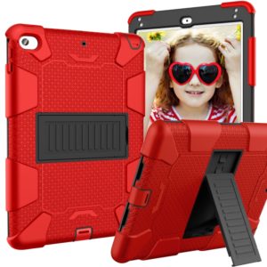 Shockproof Two-color Silicone Protection Shell for iPad Mini 2019 & 4, with Holder (Red+Black) (OEM)