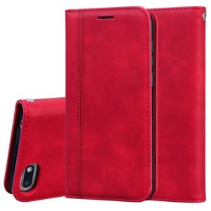 For Huawei Y5 (2018) Frosted Business Magnetic Horizontal Flip PU Leather Case with Holder & Card Slot & Lanyard(Red) (OEM)