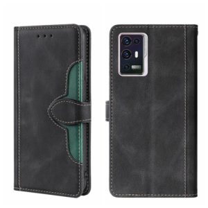 For ZTE Axon 30 Pro 5G Skin Feel Straw Hat Magnetic Buckle Leather Phone Case(Black) (OEM)