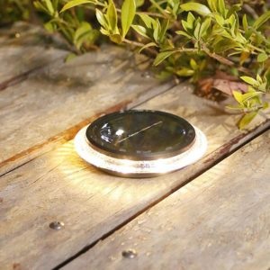 8 LED Solar Outdoor Waterproof Transparent Buried Light(Round-Warm Light) (OEM)