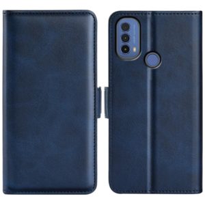 For Motorola Moto E30 / E40 Dual-side Magnetic Buckle Leather Phone Case(Dark Blue) (OEM)