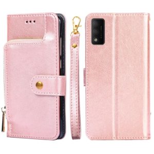 For TCL 30T/T603DL Zipper Bag Leather Phone Case(Rose Gold) (OEM)