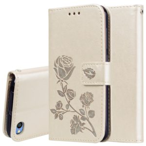 Rose Embossed Horizontal Flip PU Leather Case for Xiaomi Redmi Go, with Holder & Card Slots & Wallet(Gold) (OEM)