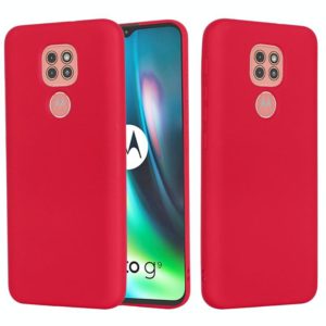 For Motorola Moto G9 Play Pure Color Liquid Silicone Shockproof Full Coverage Case(Red) (OEM)