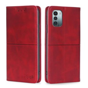 For Nokia G21/G11 Cow Texture Magnetic Horizontal Flip Leather Phone Case(Red) (OEM)