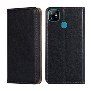 For Itel Vision 1 Gloss Oil Solid Color Magnetic Leather Phone Case(Black) (OEM)