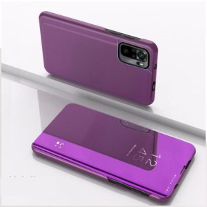 For Xiaomi Redmi Note 10 Pro Plated Mirror Horizontal Flip Leather Case with Holder(Purple) (OEM)