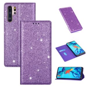 For Huawei P30 Pro Ultrathin Glitter Magnetic Horizontal Flip Leather Case with Holder & Card Slots(Purple) (OEM)