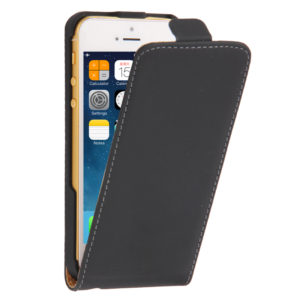 Simple Design Vertical Flip Leather Case with Earphone Hole for iPhone 5 & 5S (Black) (OEM)