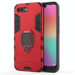 PC + TPU Shockproof Protective Case for Huawei Honor 10, with Magnetic Ring Holder(Red) (OEM)