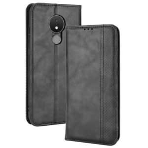 For Nokia C21 Magnetic Buckle Retro Crazy Horse Leather Phone Case(Black) (OEM)