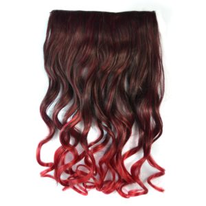 One-piece Seamless Hair Extension Piece Color Gradient Large Wave Long Curling Clip Type Hairpiece (OEM)