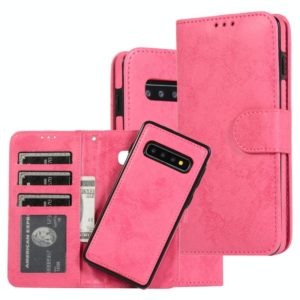 For Samsung Galaxy S10+ Retro 2 in 1 Detachable Magnetic Horizontal Flip TPU + PU Leather Case with Holder & Card Slots & Photo Frame & Wallet(Pink) (OEM)