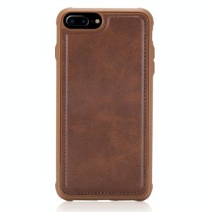 For iPhone 7 Plus / 8 Plus Magnetic Shockproof PC + TPU + PU Leather Protective Case(Coffee) (OEM)