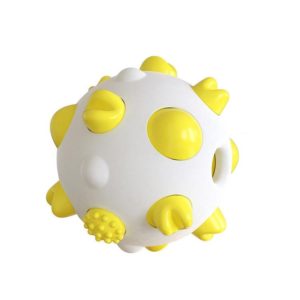 Spherical Dog Toy Molar Stick Bite-Resistant Toothbrush(Yellow) (OEM)