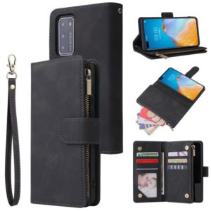For Huawei P40 Multifunctional Horizontal Flip Leather Case, with Card Slot & Holder & Zipper Wallet & Photo Frame(Black) (OEM)