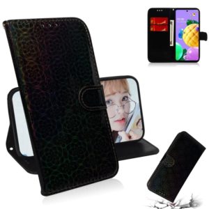 For LG K62 / K52 / Q52 Solid Color Colorful Magnetic Buckle Horizontal Flip PU Leather Case with Holder & Card Slots & Wallet & Lanyard(Black) (OEM)