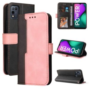 Business Stitching-Color Horizontal Flip PU Leather Case with Holder & Card Slots & Photo Frame For Infinix Smart 5 / Hot 10 Lite / X657(Pink) (OEM)