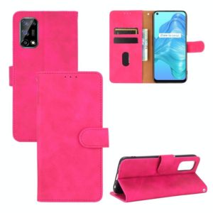 For OPPO Realme V5 / Realme Q2 Solid Color Skin Feel Magnetic Buckle Horizontal Flip Calf Texture PU Leather Case with Holder & Card Slots & Wallet(Rose Red) (OEM)