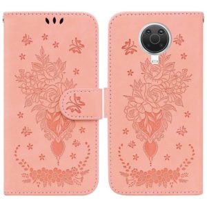 For Nokia G10 / G20 Butterfly Rose Embossed Leather Phone Case(Pink) (OEM)