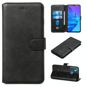 For OPPO Realme 5 Classic Calf Texture Horizontal Flip PU Leather Case, with Holder & Card Slots & Wallet(Black) (OEM)