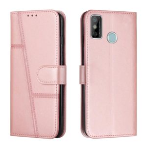 For Tecno Spark Go 2020 / Spark 6 Go Stitching Calf Texture Buckle Leather Phone Case(Pink) (OEM)