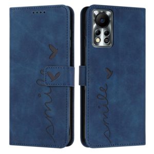 For Infinix Hot 11s NFC Skin Feel Heart Pattern Leather Phone Case(Blue) (OEM)