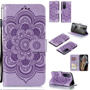For Huawei nova 7 Mandala Embossing Pattern Horizontal Flip PU Leather Case with Holder & Card Slots & Walle & Lanyard(Purple) (OEM)
