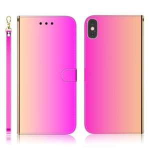 For iPhone X / XS Imitated Mirror Surface Horizontal Flip Leather Case with Holder & Card Slots & Wallet & Lanyard(Gradient Color) (OEM)