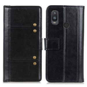 For alcatel 1L (2021) Peas Crazy Horse Texture Horizontal Flip Leather Case with Holder & Card Slots & Wallet(Black) (OEM)