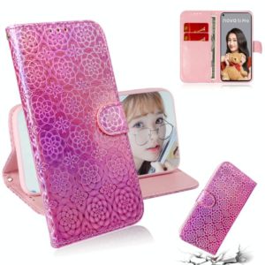 For Huawei Nova 5i Pro/Mate 30 Lite Solid Color Colorful Magnetic Buckle Horizontal Flip PU Leather Case with Holder & Card Slots & Wallet & Lanyard(Pink) (OEM)
