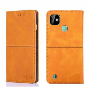 For Infinix Smart HD 2021 X612 Cow Texture Magnetic Horizontal Flip Leather Phone Case(Light Brown) (OEM)