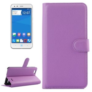 Horizontal Flip Solid color Leather Case with Card Slots & Holder & Wallet for ZTE Blade S6 Lux(Purple) (OEM)