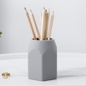 Simple Silcone Pencil Holder Multi-function OrganizerDesk Pen Pencil Pen Brush Organizer(Gray) (OEM)