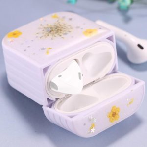For AirPods 1 / 2 Gypsophila Flowers Pattern Wireless Earphone Protective Case(Yellow) (OEM)