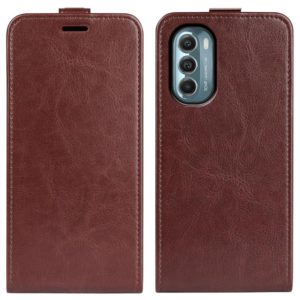 For Motorola Moto G 5G 2022 R64 Texture Vertical Flip Leather Phone Case(Brown) (OEM)