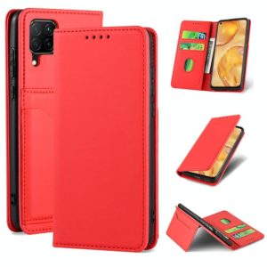 For Huawei P40 Lite Strong Magnetism Liquid Feel Horizontal Flip Leather Case with Holder & Card Slots & Wallet(Red) (OEM)