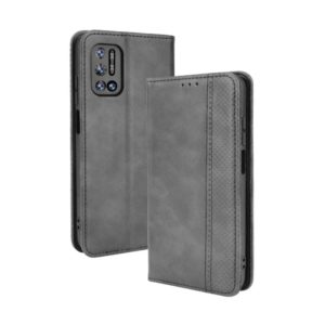For Doogee N40 Pro Magnetic Buckle Retro Pattern Horizontal Flip Leather Case with Holder & Card Slot & Wallet(Black) (OEM)