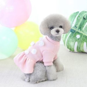 Pet Dog Skirt Pomeranian Bichon Wool Skirt Dog Warm Skirt, Size: L(Pink) (OEM)