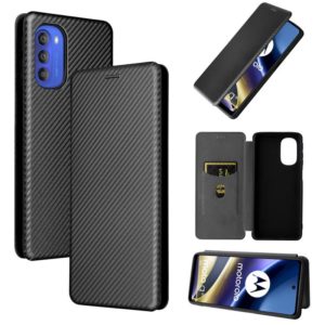 For Motorola Moto G51 5G Carbon Fiber Texture Flip Leather Phone Case(Black) (OEM)