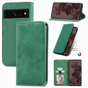 For Google Pixel 7 5G Retro Skin Feel Magnetic Leather Phone Case(Green) (OEM)