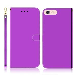 For iPhone 6 Plus / 6s Plus Imitated Mirror Surface Horizontal Flip Leather Case with Holder & Card Slots & Wallet & Lanyard(Purple) (OEM)