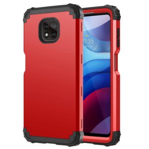 For Motorola Moto G Power 2021 3 in 1 Shockproof PC + Silicone Protective Case(Red + Black) (OEM)