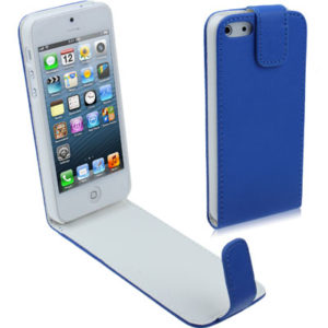 Vertical Flip Soft Leather Case for iPhone 5 & 5s & SE & SE(Dark Blue) (OEM)