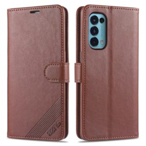 For OPPO Reno5 4G AZNS Magnetic Calf Texture Horizontal Flip Leather Case with Card Slots & Holder & Wallet(Dark Brown) (AZNS) (OEM)