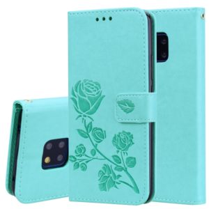 Rose Embossed Horizontal Flip PU Leather Case for Huawei Mate 20 Pro, with Holder & Card Slots & Wallet (Green) (OEM)