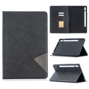 For Samsung Galaxy Tab S8 / Galaxy Tab S7 T870 Rhombus Texture Horizontal Flip Magnetic Leather Case with Holder & Card Slots(Black) (OEM)