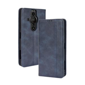 For Sony Xperia Pro-I Magnetic Buckle Retro Texture Leather Case(Blue) (OEM)