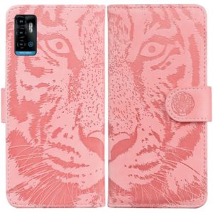 For ZTE Blade A72 / V40 Vita Tiger Embossing Pattern Horizontal Flip Leather Phone Case(Pink) (OEM)